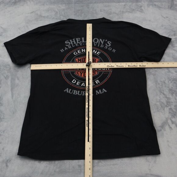 Harley Davidson Shirt Mens L Black It's Why We Ride Short Sleeve Tee Auburn MA - Picture 3 of 14